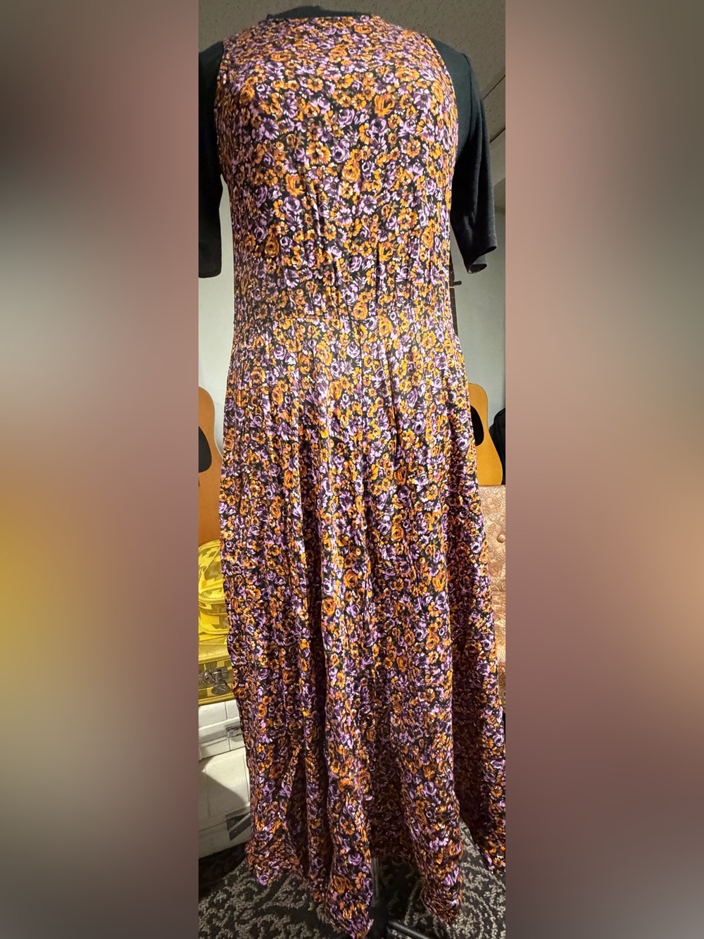 Coco Bianco Floral Maxi Dress in Purple & Orange